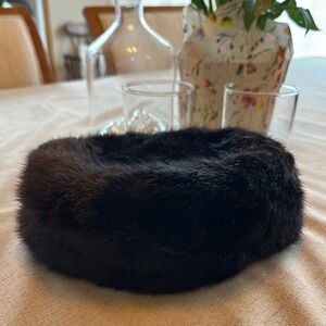 Vintage Luxury Faux Fur Cap - Deep Brown